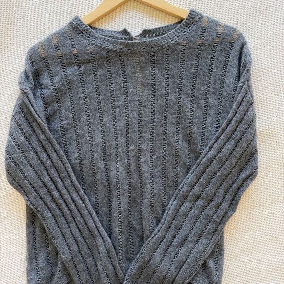 FM 2050 NWT Gray Knit Sweater with Pearl Button - Picture 4 of 8